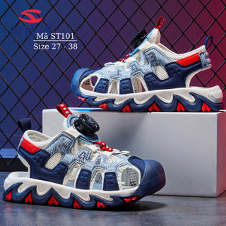  Giày sandal bé trai HobiBear 3 - 12 tuổi núm vặn khóa xoáy tự động dáng thể thao năng động cá tính đi học đi chơi ST101 