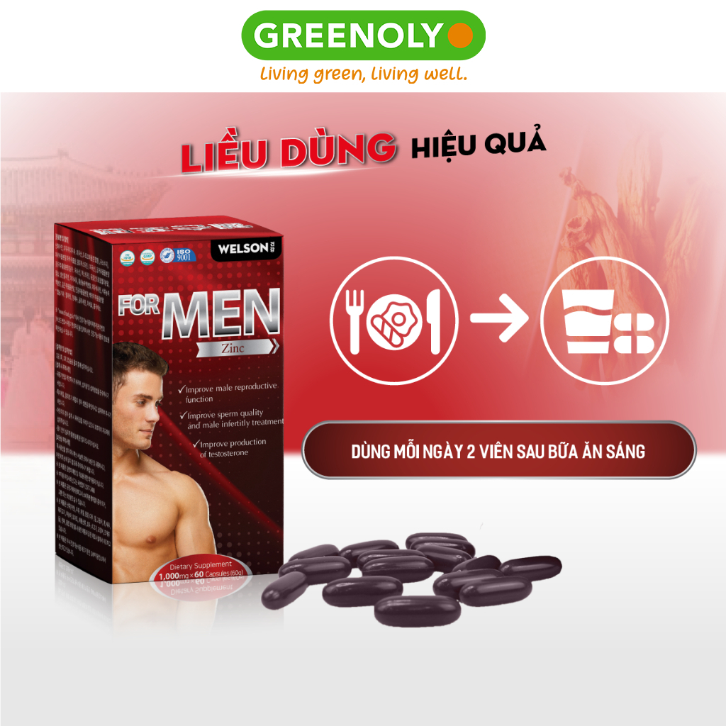 Tăng Cường Sinh Lý Nam Bổ Thận Tráng Dương Welson For Men - Combo 2 Hộp 60 viên