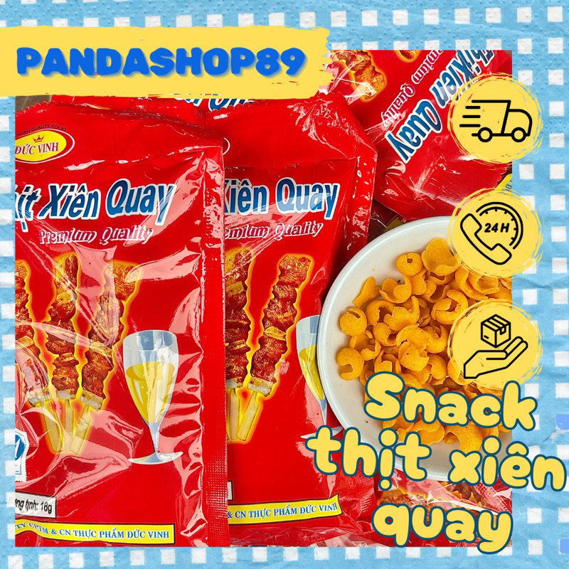 [ Gói Lẻ ] Snack Thịt Xiên Quay giòn cay, Đức Vinh, đồ ăn vặt tuổi thơ cổng trường, Pandashop89