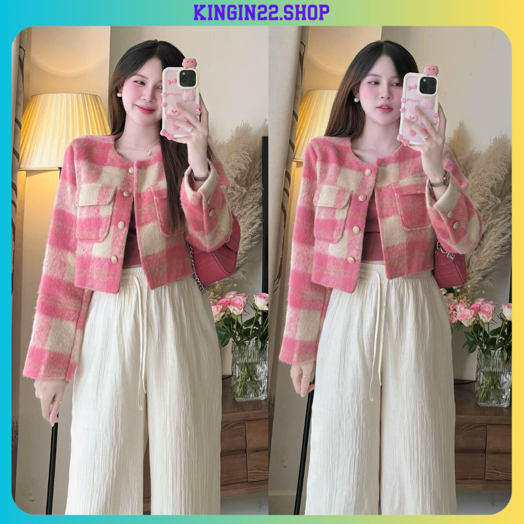 [ẢNH THẬT] Áo Dạ Tweed Lông, Mềm Mịn Dáng Cortop , Lót 2 Lớp - Áo Khoác Dạ Nữ Sang Chảnh Kiểu Dáng Hàn Quốc