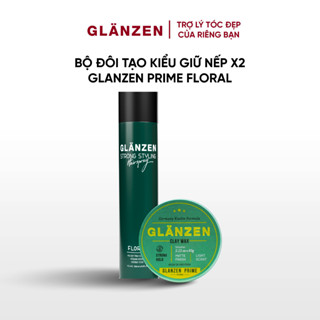 Combo Tóc đẹp thơm lâu sáp Glanzen Floral và Gôm Glanzen Floral Giữ nếp lâu Lưu hương sâu