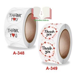 tem dán Sticker Thank you (1 cuộn 500 tem,cỡ 2.5cm).