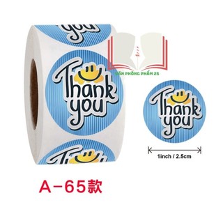 tem dán Sticker Thank you (1 cuộn 500 tem,cỡ 2.5cm).
