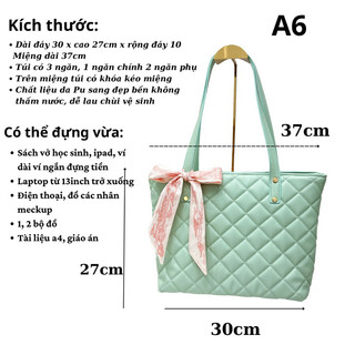 Mã A6 túi công sở đeo vai da mềm trần ô trám size vừa túi nữ xinh đẹp ( tặng khăn lụa)