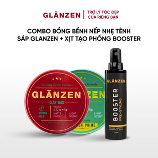 Combo sáp Glanzen và xịt tạo phồng Glanzen Boost