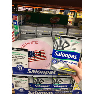 [ ĐỦ BILL STORE + AIR] Salonpas Lidocaine 4% Hộp 15 miếng cao dán , hàng nội địa Mỹ _ Live mua hàng tại Mỹ