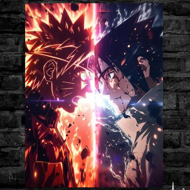 FREESHIP ⭐️  Poster Naruto & Sasuke - Tranh Decal Dán Tường - Ảnh Treo Tường Naruto