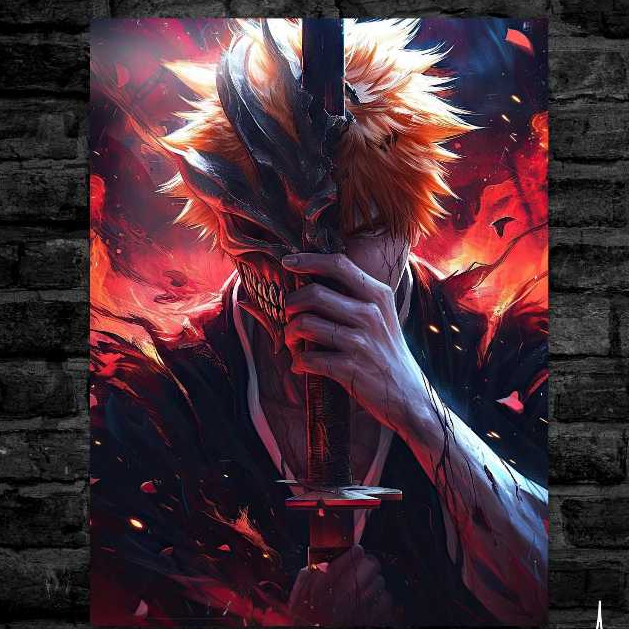 FREESHIP ⭐️  Poster Kurosaki Ichigo - Tranh Decal Dán Tường - Ảnh Treo Tường Bleach