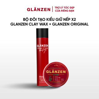Combo Tóc đẹp tức thì sáp Glanzen ClayWax + Gôm Glanzen Original 1 phút tạo kiểu 24h giữ nếp
