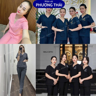 Đồng phục spa, bộ scrubs bác sĩ COTTON LẠNH hàng sẵn, đủ size