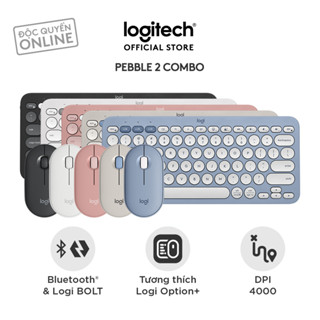 Pebble 2 Combo, Bàn phím Bluetooth Logitech K380s và chuột Logitech M350s - Yên tĩnh,  Easy-Switch
