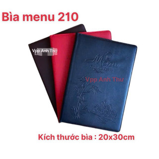 210 - CUỐN MENU - BÌA MENU DA 10-20 LÁ CAO CẤP( KT BÌA : 20x30cm)