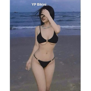 Bikini 2 mảnh khoen nhỏ áo khoen nhỏ quần ship khoen đen trắng đỏ (sẵn hàng) HÌNH THẬT