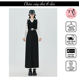 Chân Váy Suông A Dáng Dài Thiết Kế Xẻ Tà Có Túi 2 Bên Và Túi Hộp Giả Sau Phong Cách Cá Tính (Có Bigsize) - DL1
