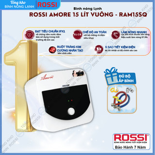 Bình nước nóng gián tiếp rossi amore 15 lít vuông- ram15sq, bảo hành 7 năm, tân á đại thành online
