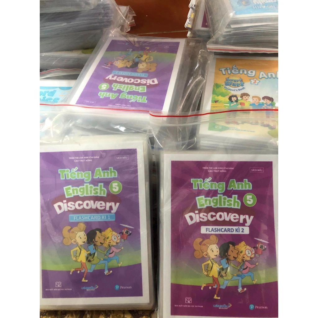 Flashcard- Tranh Hình English Discovery 1-2-3-4-5 Ép plastic 2 mặt a5