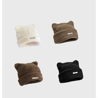 Mũ nón len tai mèo dệt kim nữ Hàn Quốc LAGU bucket lông cừu ulzzang đẹp mùa đông thời trang đủ màu trắng, nâu, be