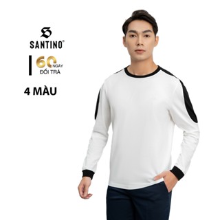 Áo Thun Nam Dài Tay Santino Cotton Cao Cấp Thông Thoáng, Co Giãn Giữ Ấm Thoải Mái P897