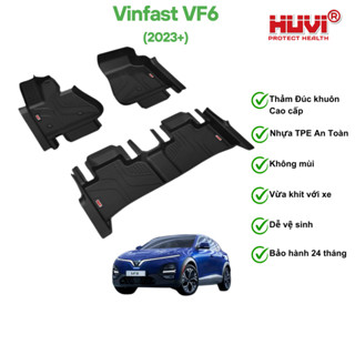 Thảm lót sàn ô tô Vinfast VF6 Thảm Huvi Đúc khuôn nhựa TPE cao cấp An Toàn, dễ vệ sinh