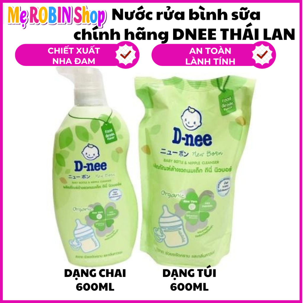 (DNEE CHÍNH HÃNG)Nước Rửa Bình Sữa DNEE THÁI LAN 600ML(Siêu Tiết Kiệm)