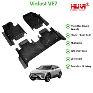  Thảm lót sàn ô tô Vinfast VF7 Thảm Huvi Đúc khuôn nhựa TPE cao cấp An Toàn dễ vệ sinh 