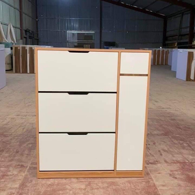 Tủ giầy thông minh 3 tầng có ngăn kéo, kích thước 1m2, gỗ MDF Phủ Melamine phủ bóng, chống xước