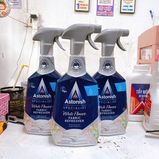 Bình xịt khử mùi Astonish công nghệ ion khử mùi không gian, trên vải, chó mèo và các mùi hôi khác.
