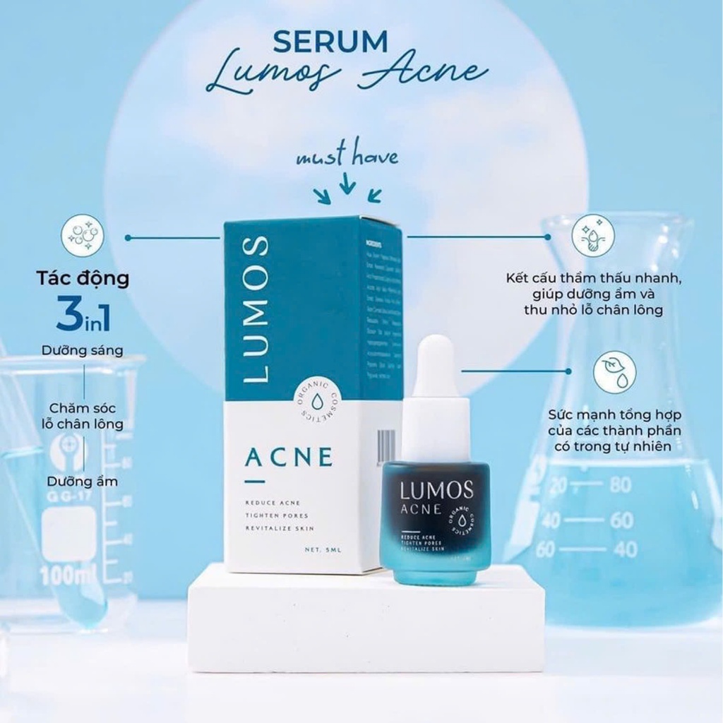 Serum giảm mụn, chấm thâm mụn Lumos Acne 5ml
