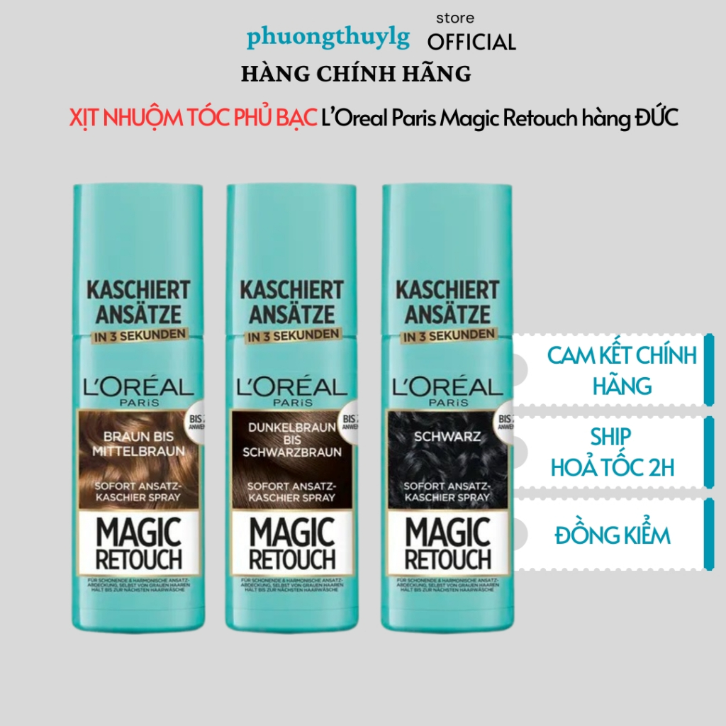 Xịt NHUỘM TÓC PHỦ BẠC Loreal Paris Magic Retouch Hàng Chuẩn Đức