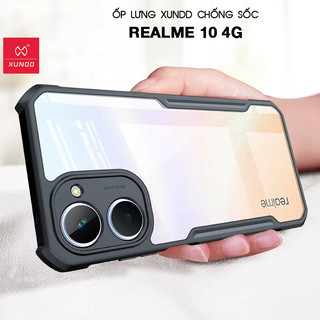 Ốp lưng XUNDD Realme 10 4G - Mặt lưng trong, Viền TPU, Chống sốc - Đen