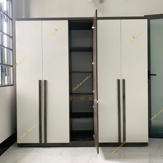 Tủ quần áo, tủ áo 5 cánh tay nắm gỗ, có ngăn hộc kéo đồ năng, cn MDF, CPX-T01