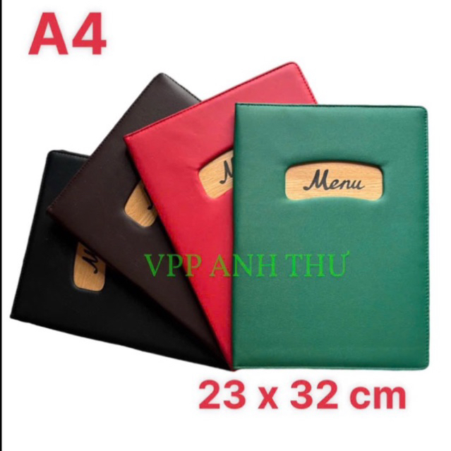CUỐN BÌA MENU DA 20 LÁ A4 - 300 ( KT BÌA 23x32cm)
