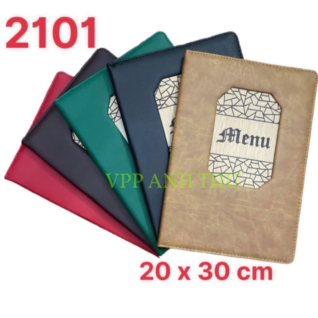 BÌA DA MENU CAO CẤP 2101 (KT BÌA : 20x30cm) - LÁ NHỎ HƠN A4