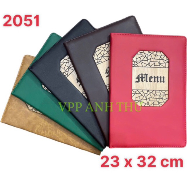 BÌA MENU DA LÁ A4 CAO CẤP 2051