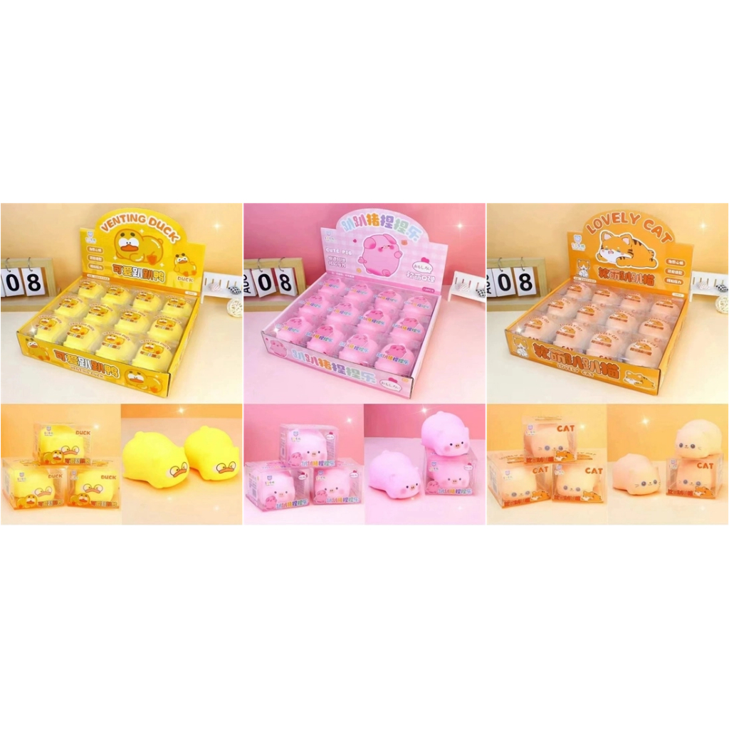 Bộ 3 Cái Squishy Hình Mèo - Heo - Thỏ