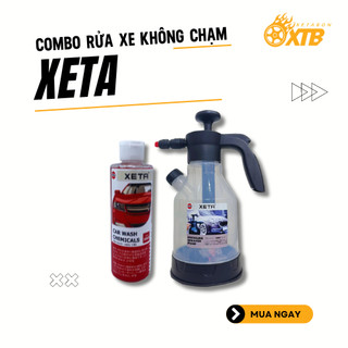 Dung dịch rửa xe không chạm dung tích 200ml kèm bình phun tuyết cầm tay Xeta đánh bay mọi vết bẩn trên xe ô tô