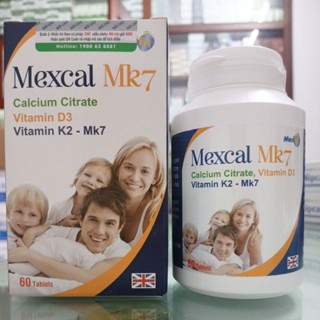 Calcium Mexcal Mk7 nhập khẩu Anh lọ 60 viên bổ sung canxi, vitamin D3 K2 Mk7