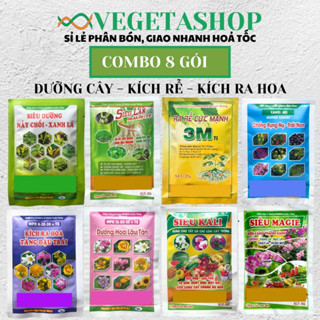 COMBO 8 Gói 25gr Phân Bón Lá Dùng Cho Hoa Lan - Hoa Kiểng Gói - VEGETASHOP - Phân Bón Cuốc Vàng