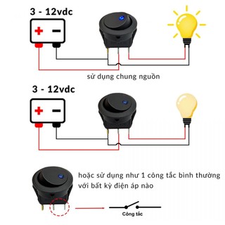 Công tắc bập bênh tròn có đèn KCD1