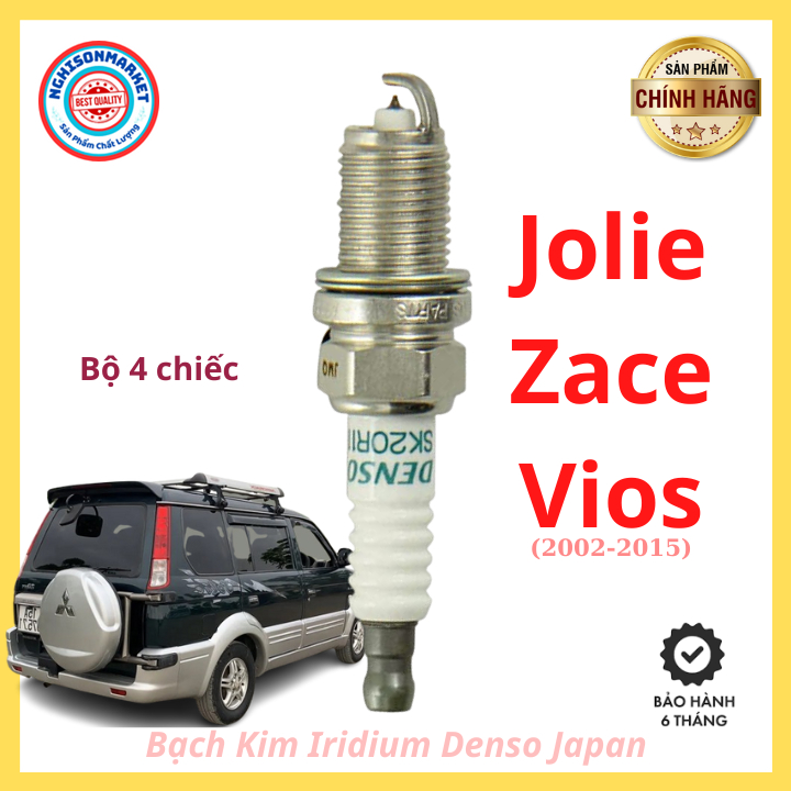Bugi xe Jolie Zace Vios (2002-2015) Bạch kim iridium denso japan