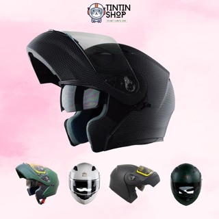 Mũ bảo hiểm fullface royal m179 vân carbon - mũ lật cằm 2 kính