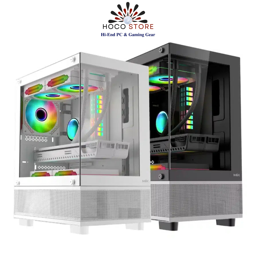 VỎ CASE MIK AETHER BLACK / WHITE (M-ATX / NO FAN) | Hoco Store PC