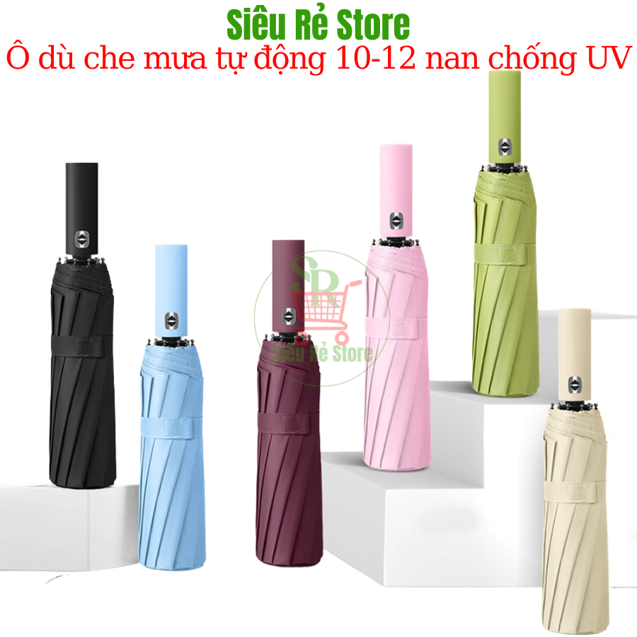 Ô che mưa gấp gọn Siêu Rẻ Store Dù che nắng cầm tay 8,10,12 nan cao cấp đóng mở tự động loại to 2-3 người chống thấm