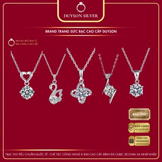 Dây chuyền bạc Ý 925 mạ vàng trắng đính đá DUYSON SILVER, vòng cổ nữ cao cấp đơn giản [DCXK48]