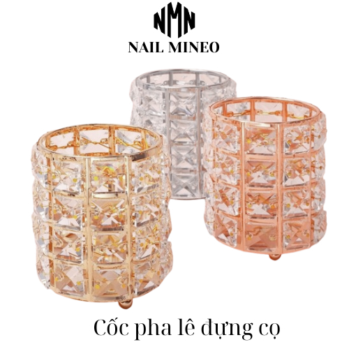 Cốc pha lê đựng cọ, đựng bút nail