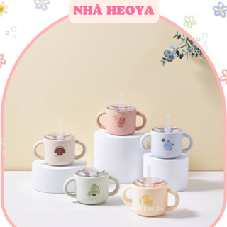 CỐC TẬP UỐNG SILICON CHỐNG TRÀN CÓ TAY CẦM CHO BÉ DONODONO HÀN QUỐC