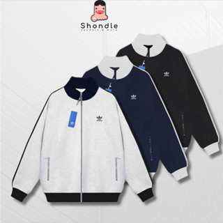 Áo Khoác Bomber A D I D A S Tay Phối Logo Thêu Chất NỈ BÔNG Khoá Kéo Mượt Full Tag Mạc - Mẫu 01