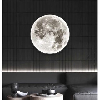  Size ́LỚN -Tranh Đèn Led Mặt Trăng Tráng Gương   Đèn Led Mặt Trăng   Mẫu hot nhất 2024 -Treo Phòng Ngủ -Phòng khách 