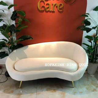 Ghế Sofa Băng Cong Hình Hạt Đậu Hiện Đại - Bọc Vải Nhung Mềm Mịn - Nhiều Kích Thước Dài 1m4/1m7/2m