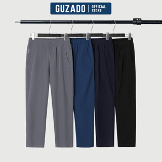 Quần Dài Nam GUZADO Chất Vải Gió Thể Thao Cao Cấp Khỏe Khoắn,Cạp Chun,Vận Động Thoải Mái GDC01.